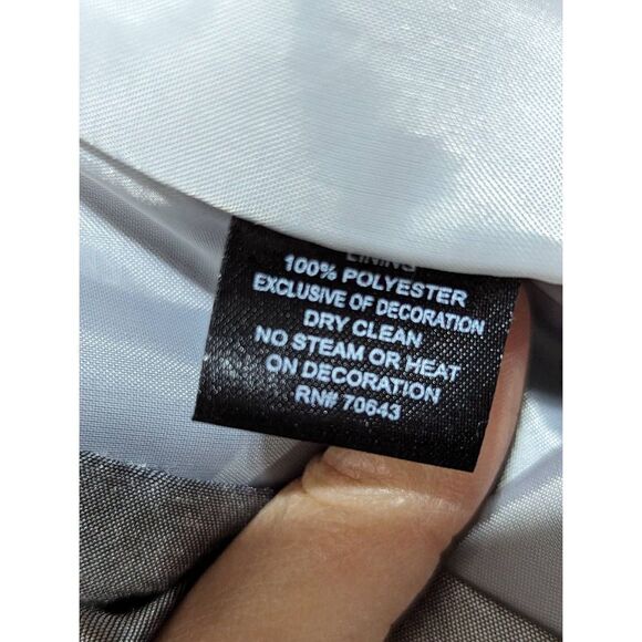 Jessica Howard Women's Silver Beaded Split Crew Neck Sheath Midi Dress Size 12 - Picture 6 of 6